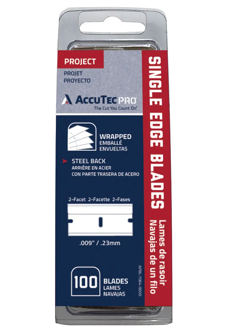 Accutec Pro Steel Back Single Edge Razor Blade, 100 Pack 1