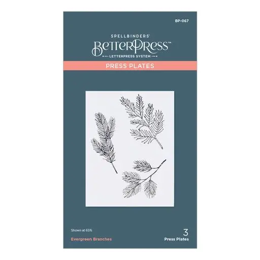 Evergreen Branches Press Plate From The Betterpress Christmas Collection 1