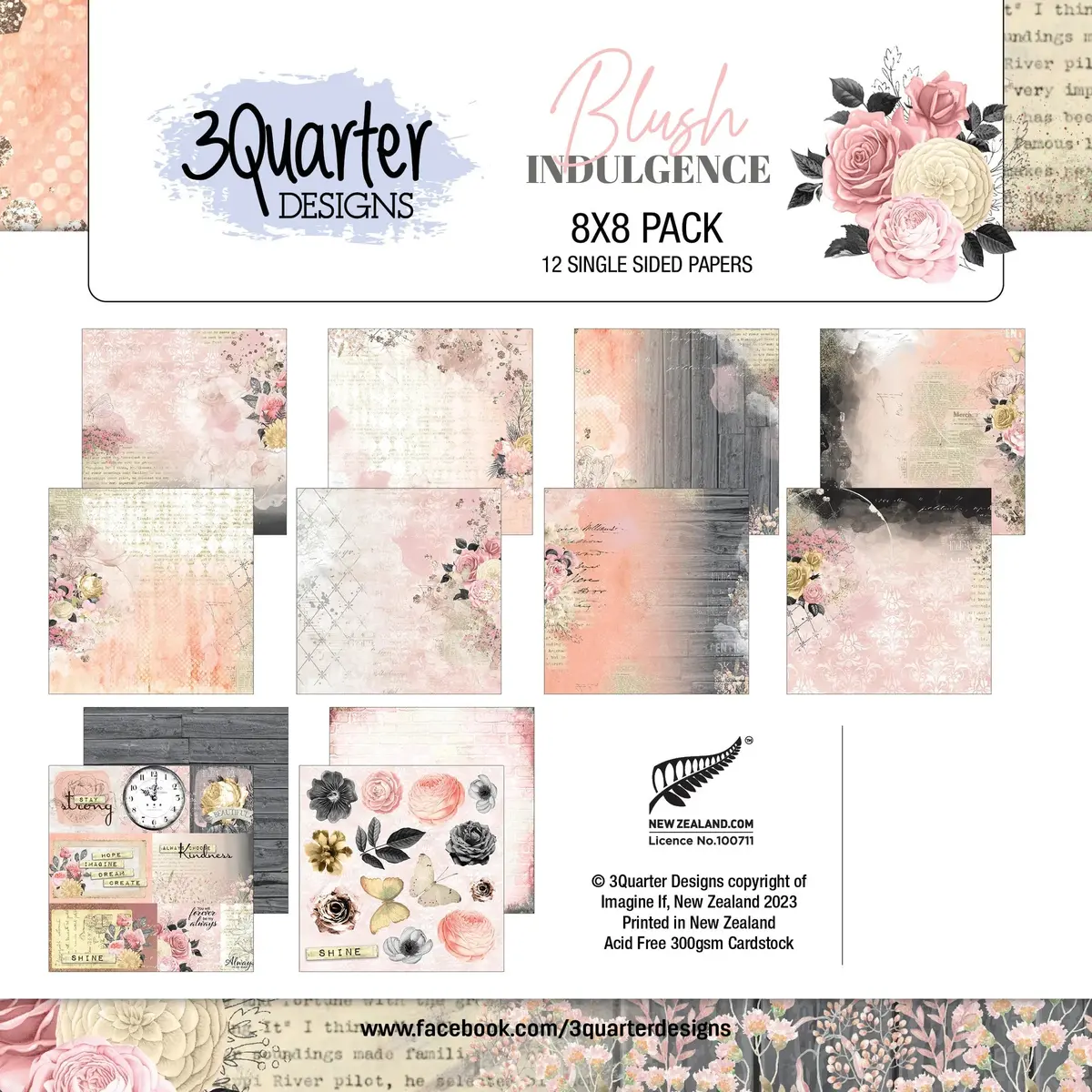 Blush Indulgence Paper Pack 8" X 8" 1
