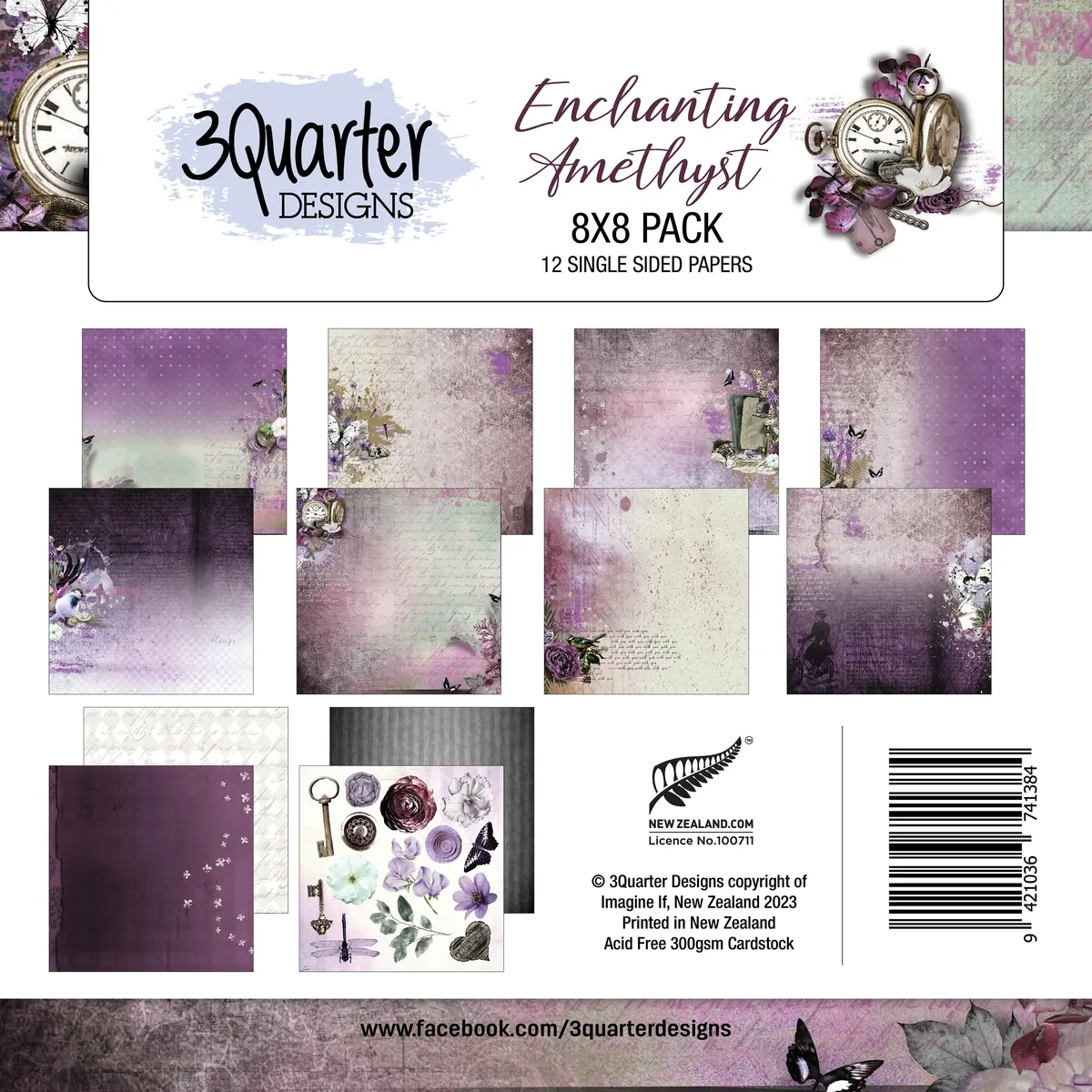 3Quarter Designs - Enchanted Amethyst - Paper Pad 8 X 8 1