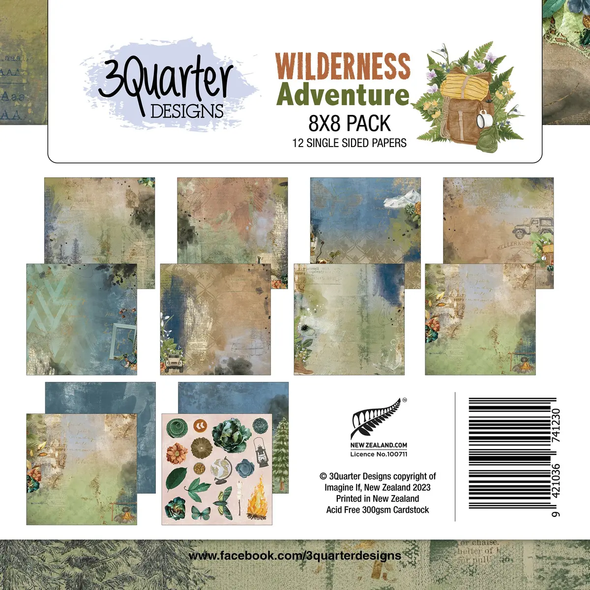 3Quarter Designs - 8" X 8" Paper Pack - Wilderness Adventures 1