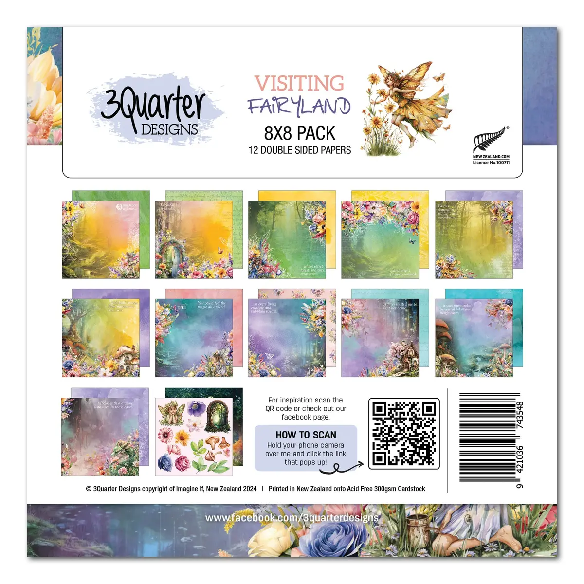 3Quarter Designs Visiting Fairyland 8X8 Paper Pack 1