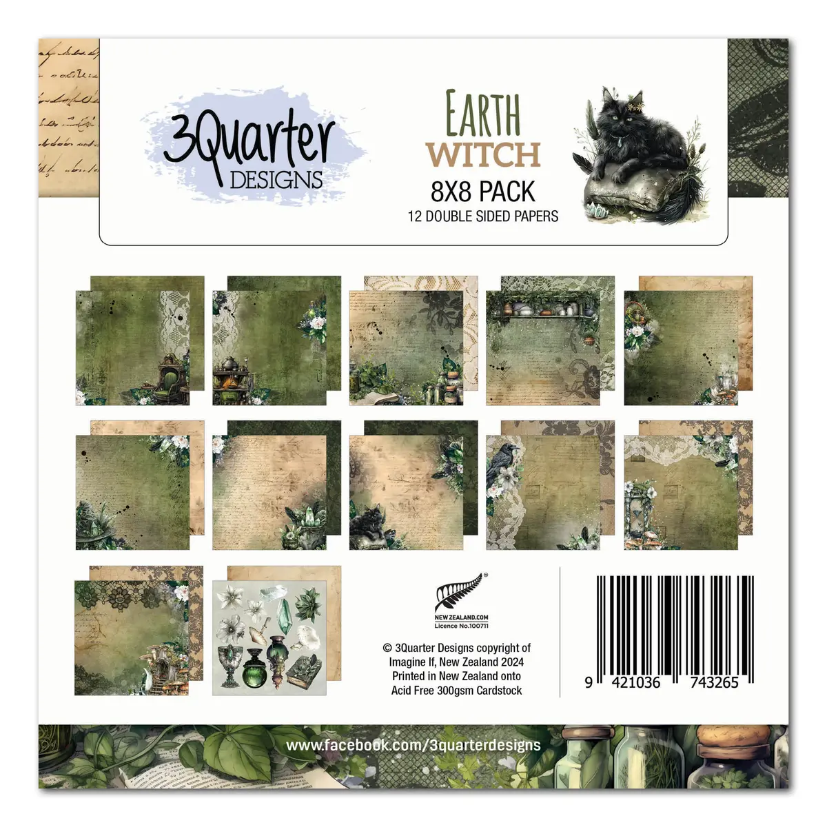 3Quarter Designs Earth Witch 8X8 Paper Pack 1