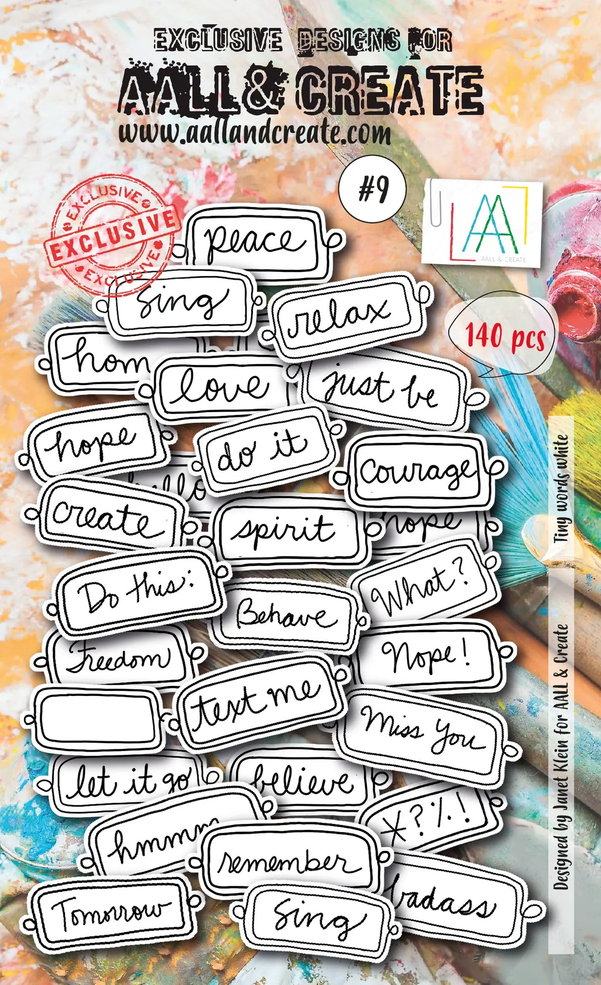 Aall And Create Ephemera - 009 - Tiny Words White 1