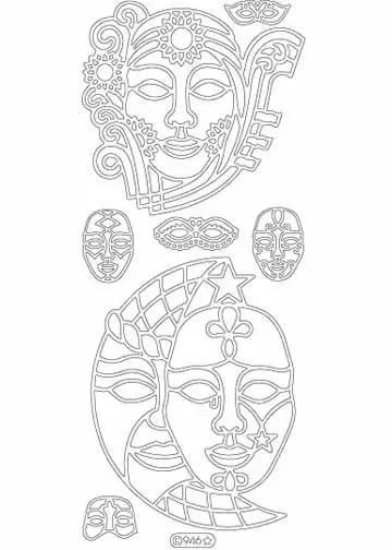 Deco Stickers - Masks/Moon 1