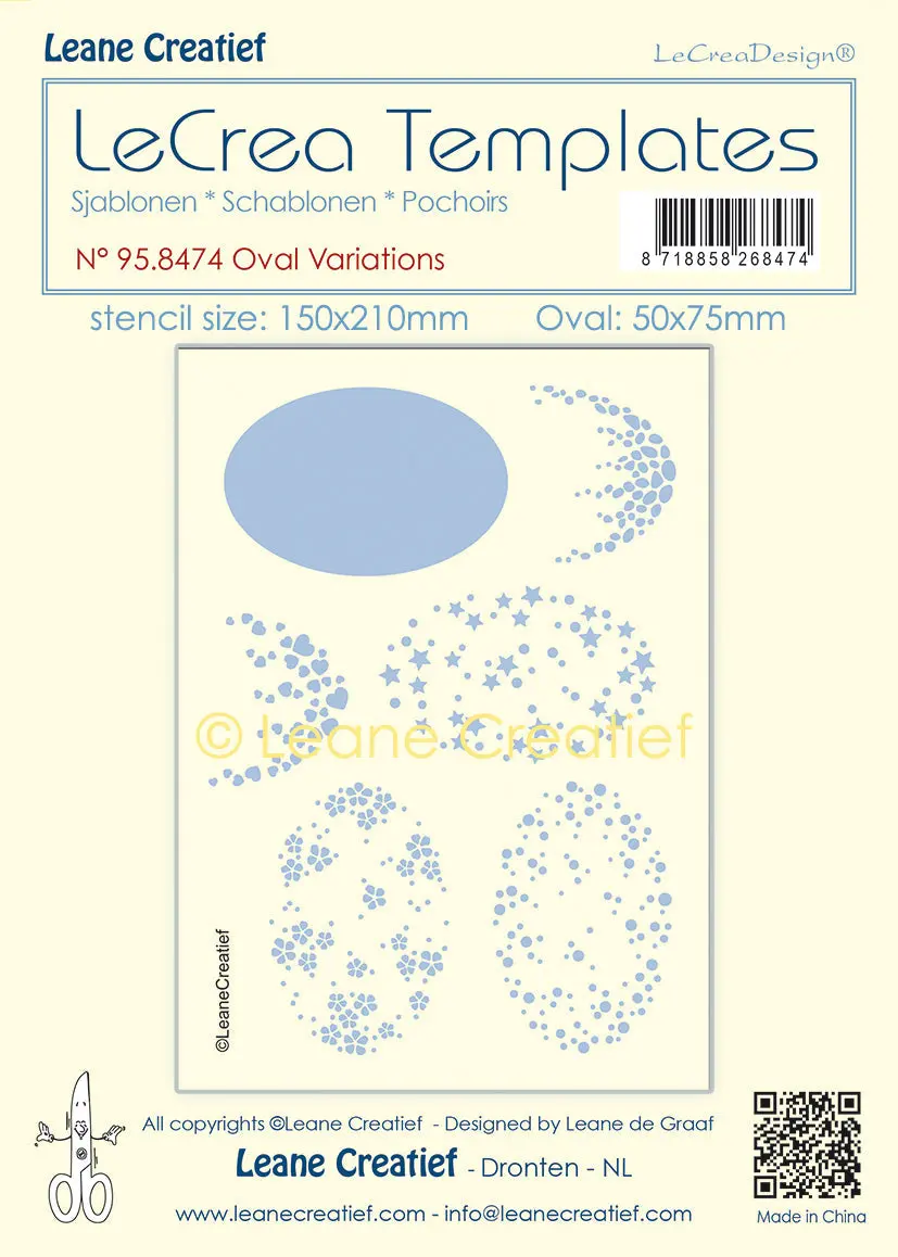 Stencil Oval Variations, Size Stencil 150X210mm, Design 75X50mm 1