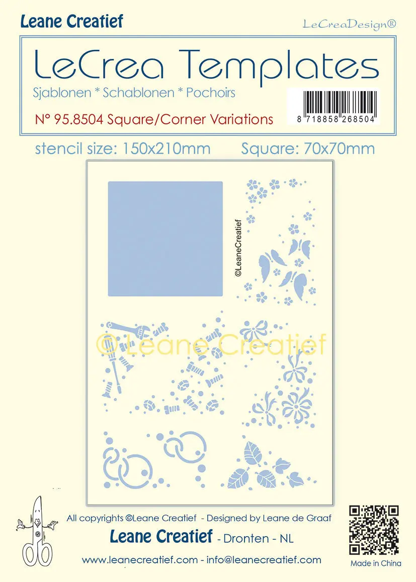 Stencil Square-Corner Variations, Size Stencil 150X210mm, Ø 70Mm 1