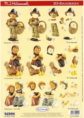 3D Precuts Hummel - Children With Animals 1