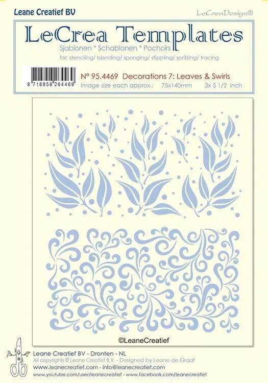 Lecrea Stencil Decorations 7. Leaves & Swirls 1