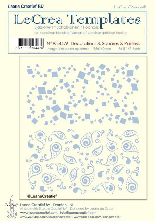 Lecrea Stencil Decorations 8. Squares & Paisleys 1