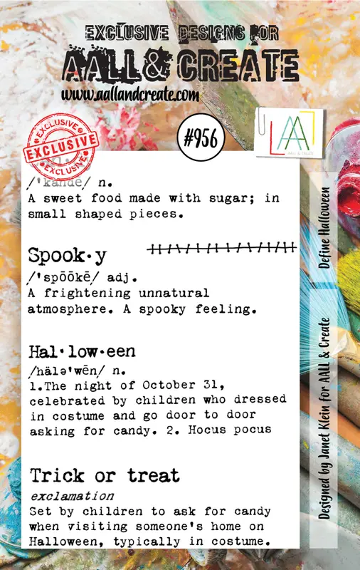 Aall And Create #956 - A7 Stamp Set - Define Halloween 1