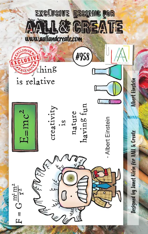 Aall And Create #958 - A7 Stamp Set - Albert Einstein 1