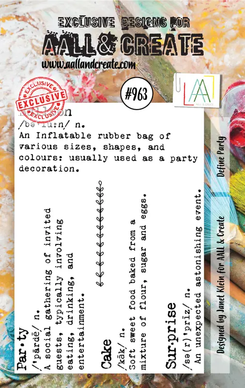 Aall And Create #963 - A7 Stamp Set - Define Party 1