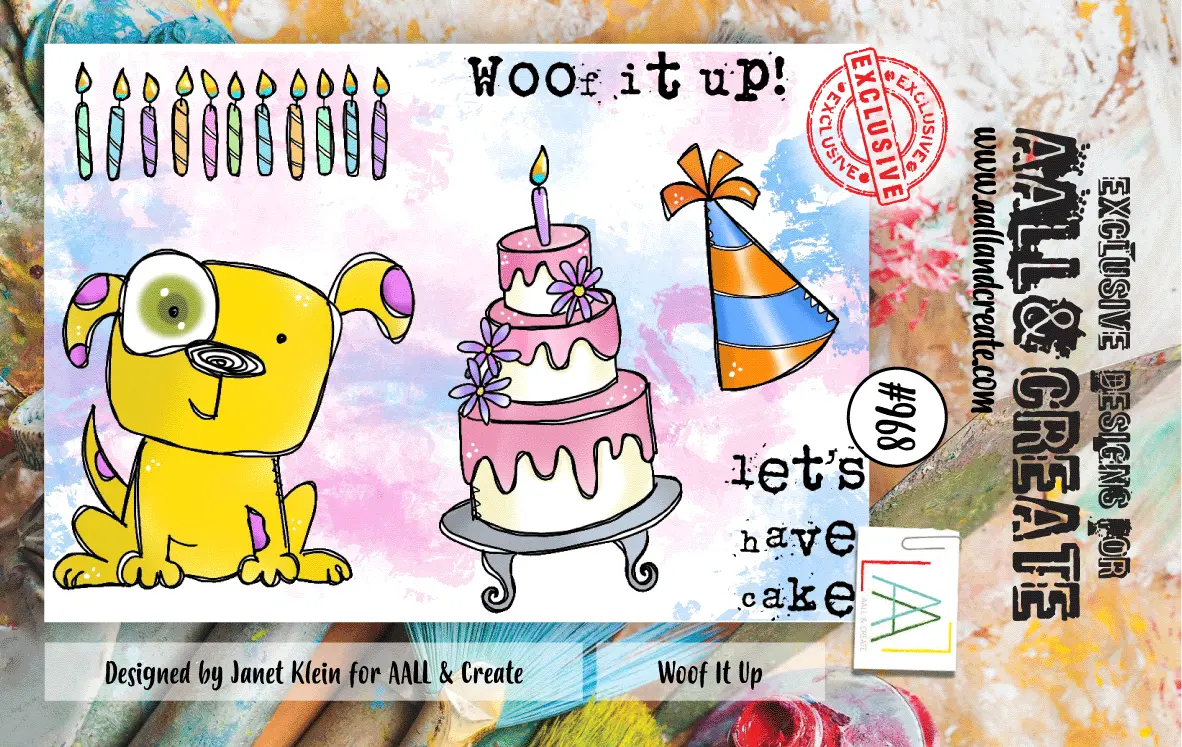 Aall And Create #968 - A7 Stamp Set - Woof It Up 1