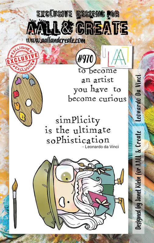 Aall And Create #970 - A7 Stamp Set - Leonardo Da Vinci 1