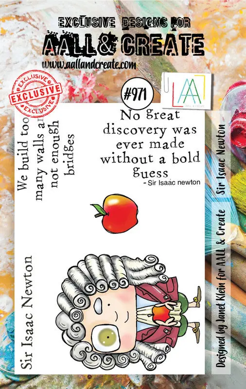 Aall And Create #971 - A7 Stamp Set - Sir Isaac Newton 1
