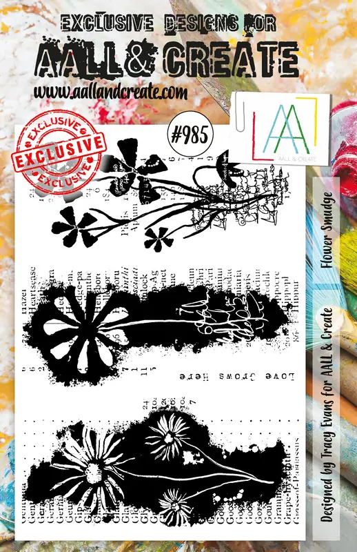 Aall And Create A5 Stamp Set - #985 - Flower Smudge 1