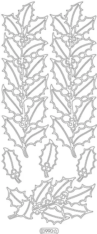 Deco Stickers - Holly Leaves 1