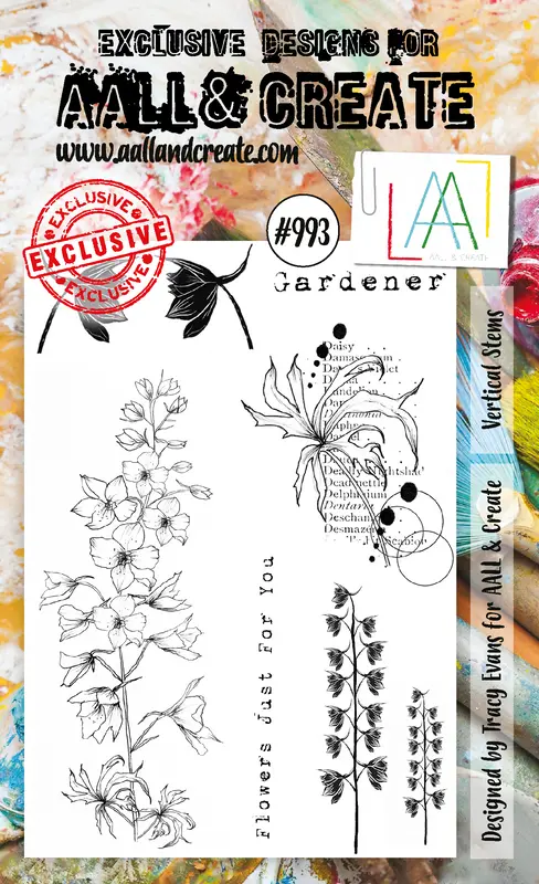 Aall And Create #993 - A6 Stamp Set - Vertical Stems 1