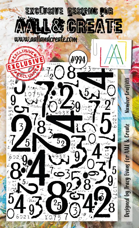 Aall And Create #994 - A7 Stamp Set - Number Graffitti 1