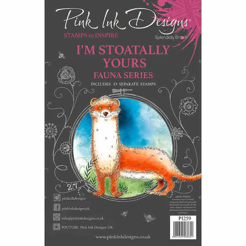 Pink Ink Designs Stoatally Yours 6 In X 8 In Clear Stamp Set 1