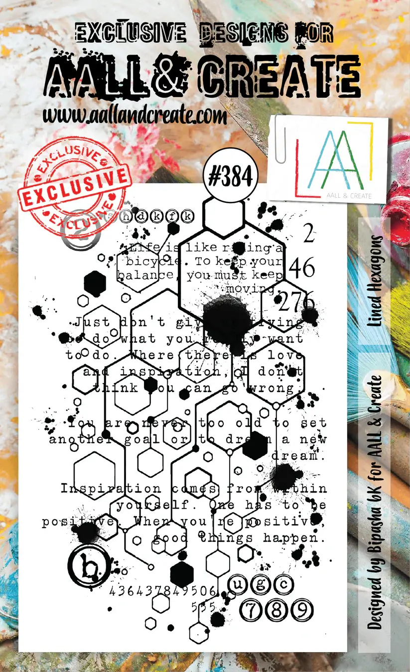 Aall And Create - A6 Stamp Sets - Lined Hexagons 1