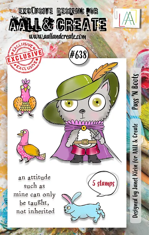 Aall And Create - A7 Clear Stamp Set - Puss 'N Boots 1