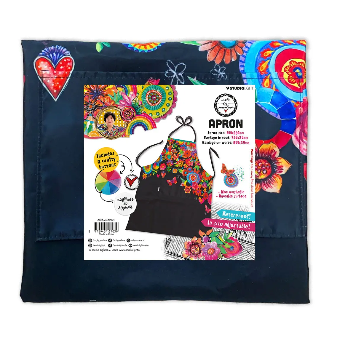 Abm Apron Incl. 3 Crafty Buttons Art By Marlene 1 Pc 1