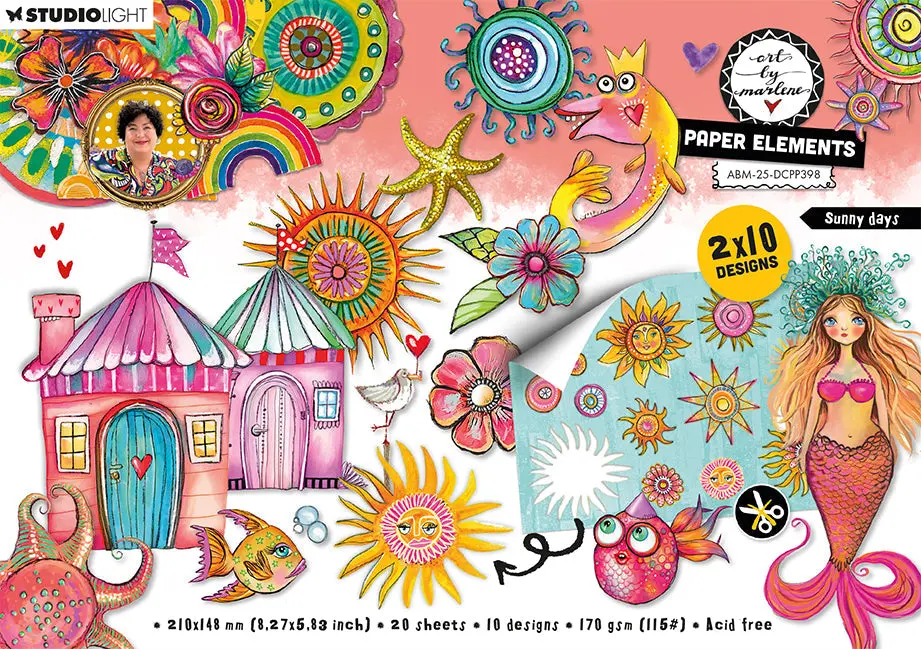 Abm Die-Cut Designer Paper Pad Sunny Days Art By Marlene 210X148x8mm 20 Sheets 1