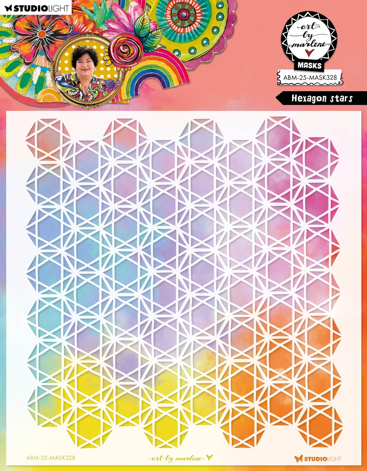 Abm Mask Hexagon Stars Art By Marlene 1 Pc 1