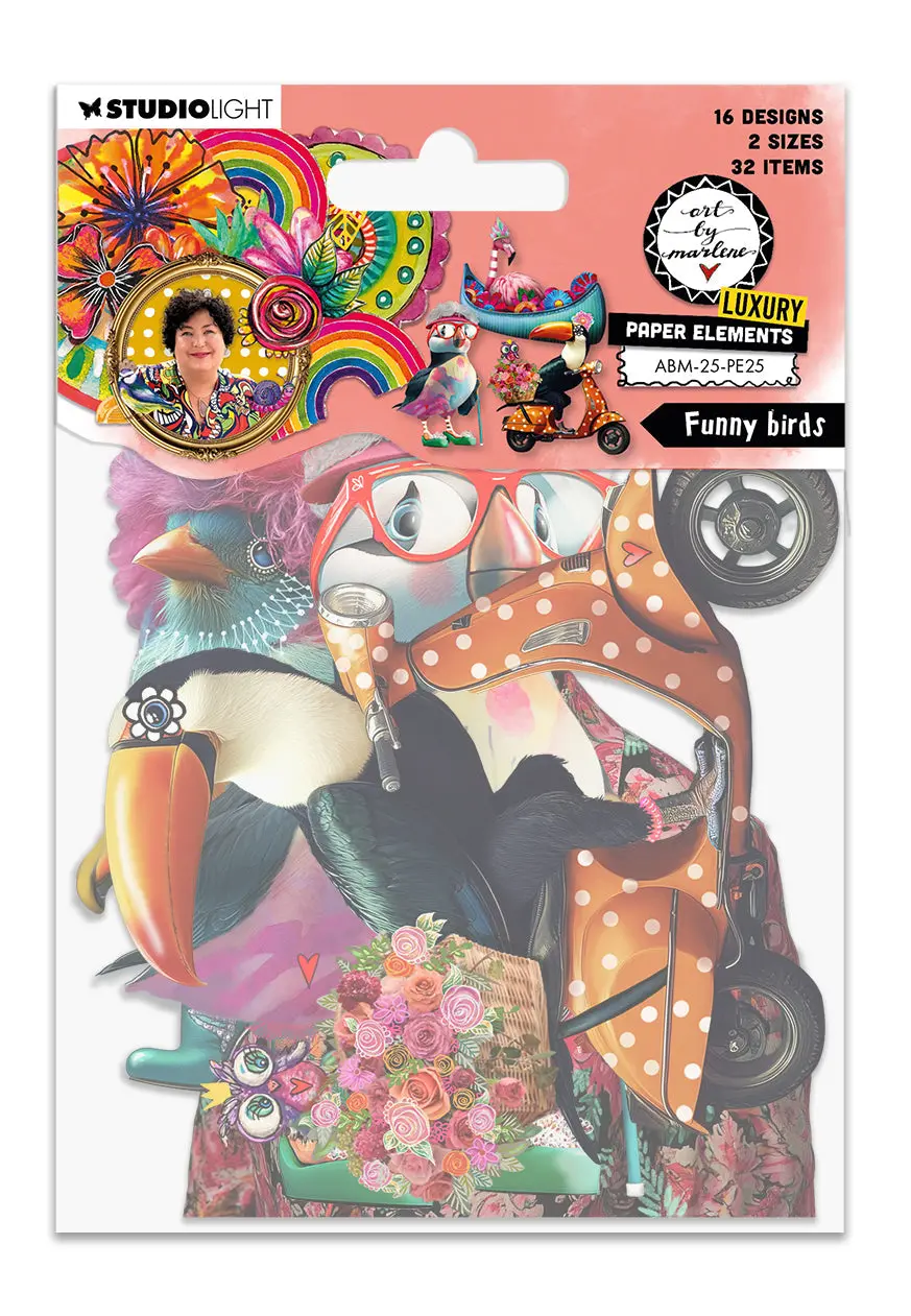 Abm Paper Elements Grazy Birds Art By Marlene 32 Pieces 1