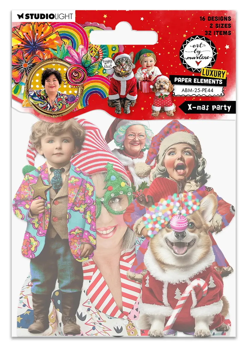 Abm Paper Elements X-Mas Party Art By Marlene 130X105x5mm 32 Elements 1