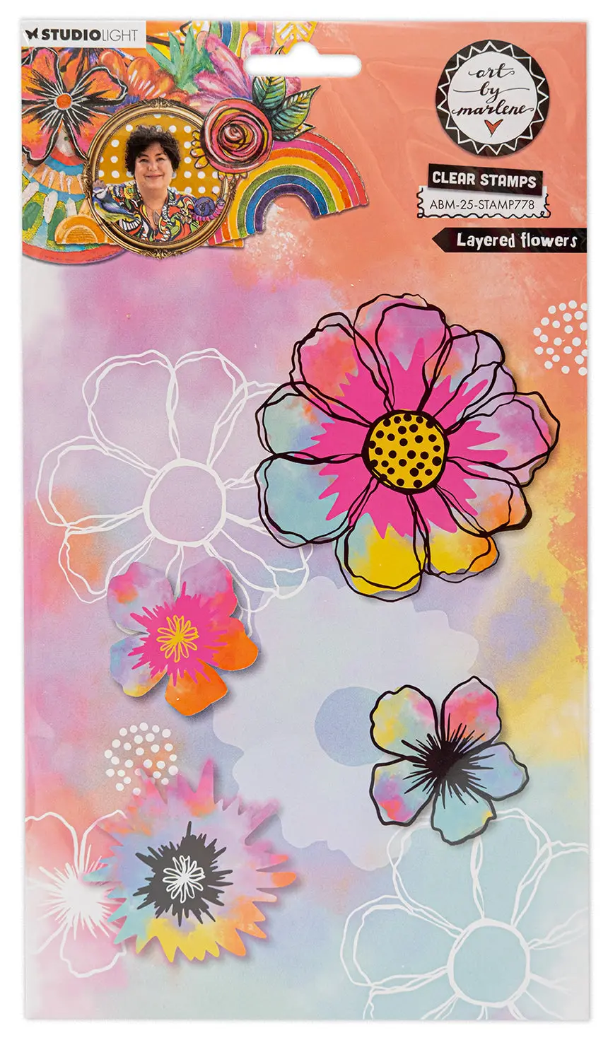 Abm Clear Stamp Layered Flowers Art By Marlene 10 Pc 1