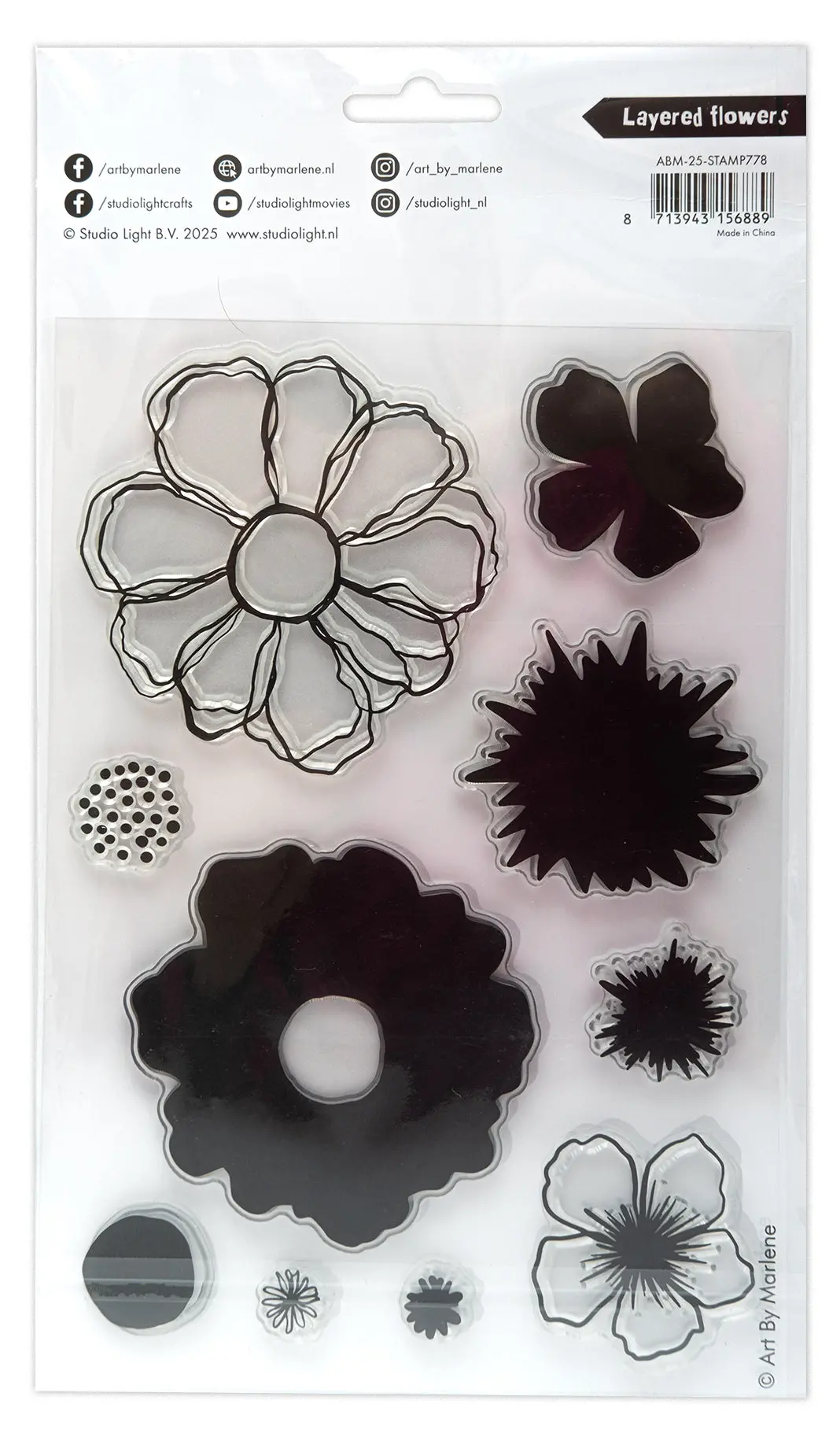 Abm Clear Stamp Layered Flowers Art By Marlene 10 Pc 2
