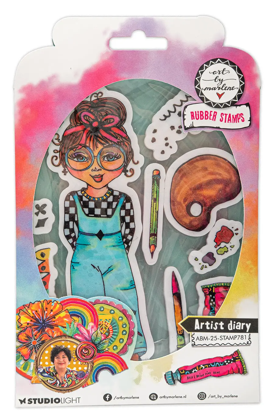 Abm Cling Rubber Stamp Artist Diary Art By Marlene 9 Pc 1