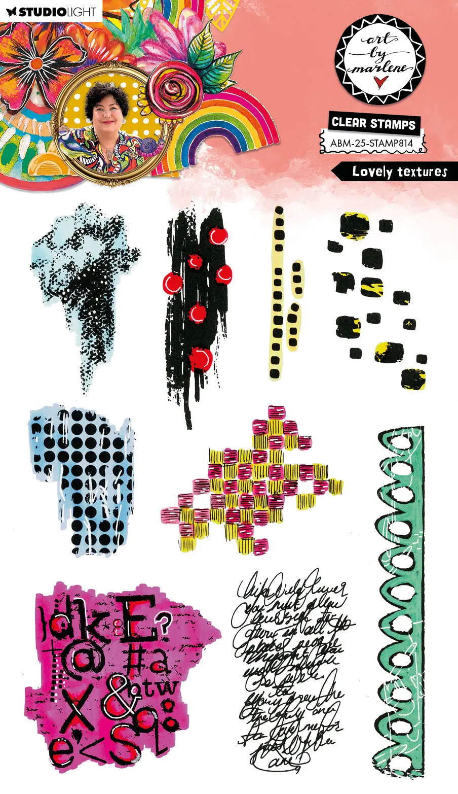 Abm Clear Stamp Lovely Textures Art By Marlene 9 Pieces 1