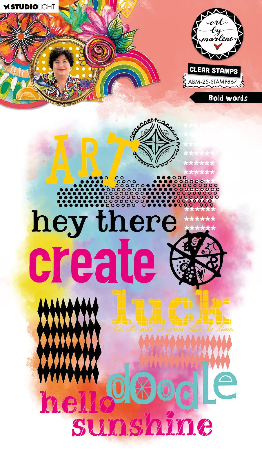 Abm Clear Stamp Bold Words Art By Marlene 12 Pieces 1