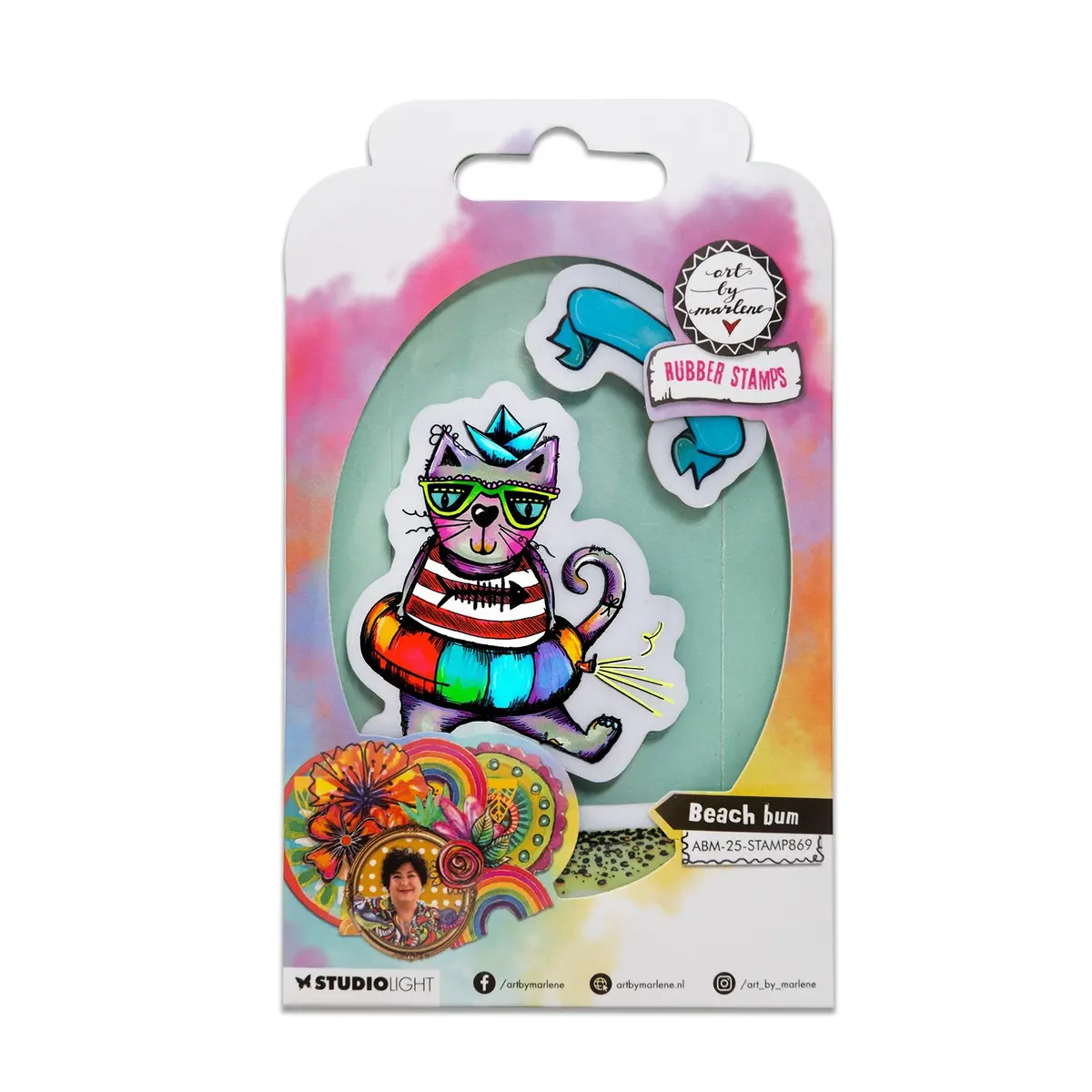 Abm Cling Rubber Stamp Beach Bum Art By Marlene 3 Pieces 1
