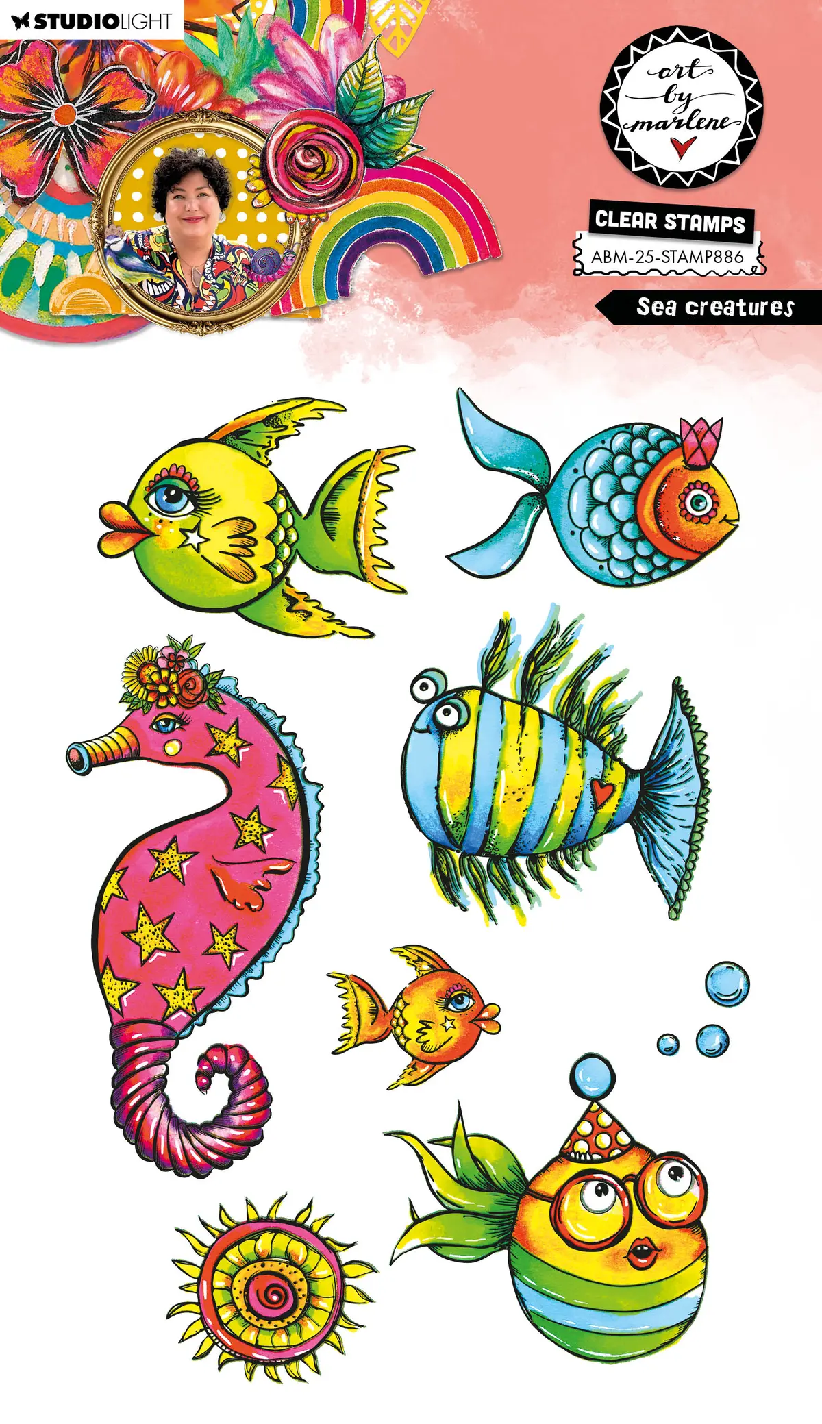 Abm Clear Stamp Sea Creatures Art By Marlene 148X210x3mm 8 Pieces 1
