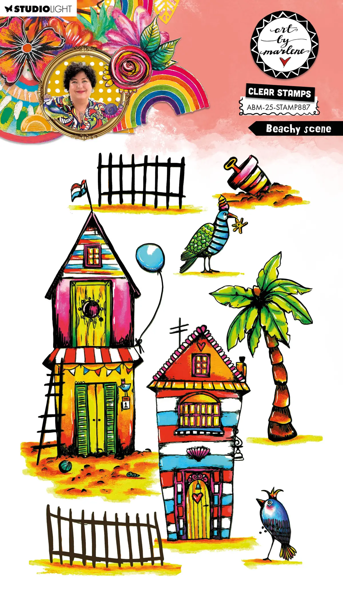 Abm Clear Stamp Beachy Scene Art By Marlene 148X210x3mm 8 Pieces 1