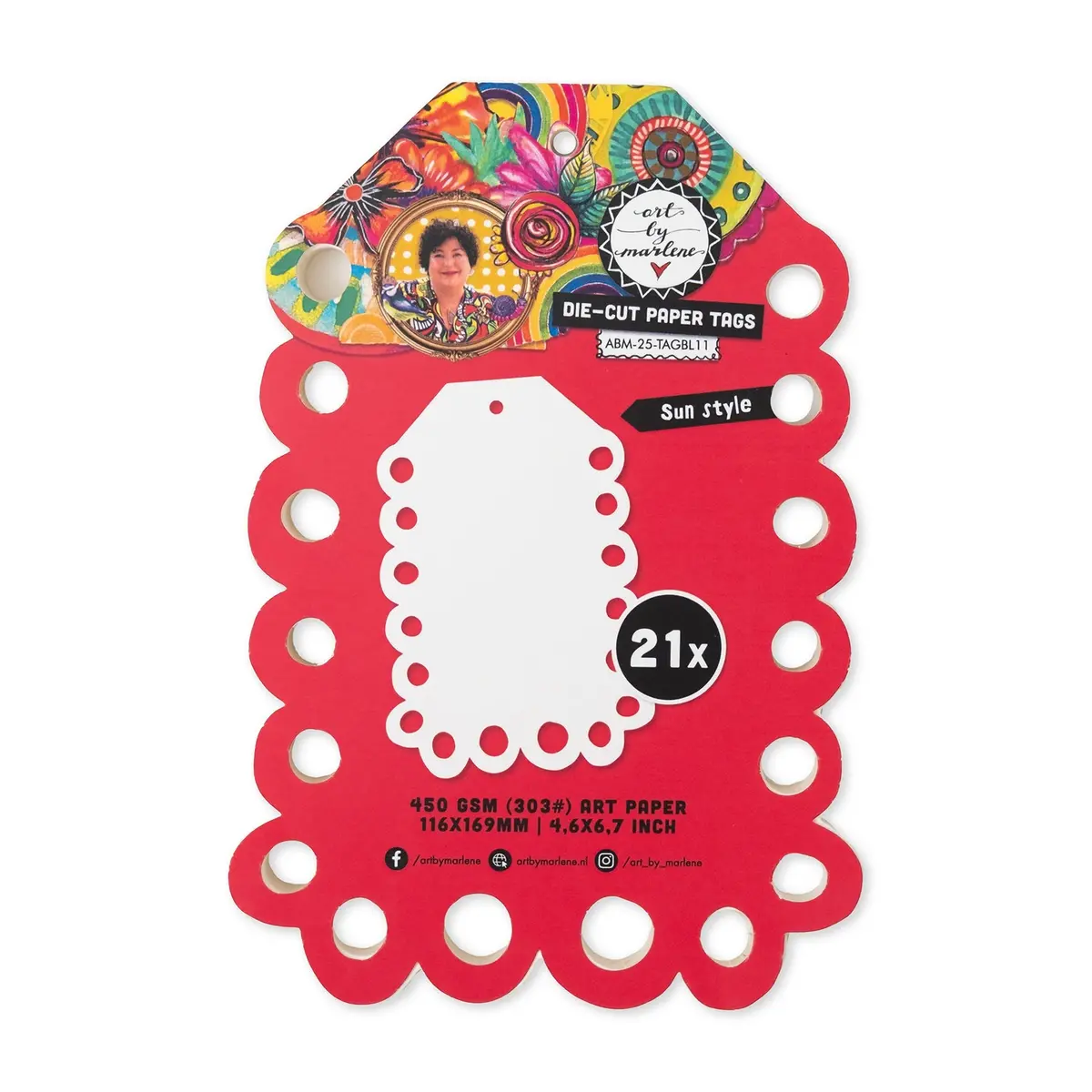 Abm Die-Cut Paper Tags Sun Style Art By Marlene 116X169x8mm 21 Tags 1