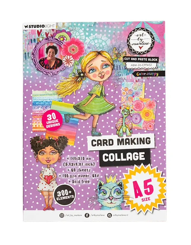 Abm Collage Paper Pad Color-Happy Art By Marlene 60 Sheets 1