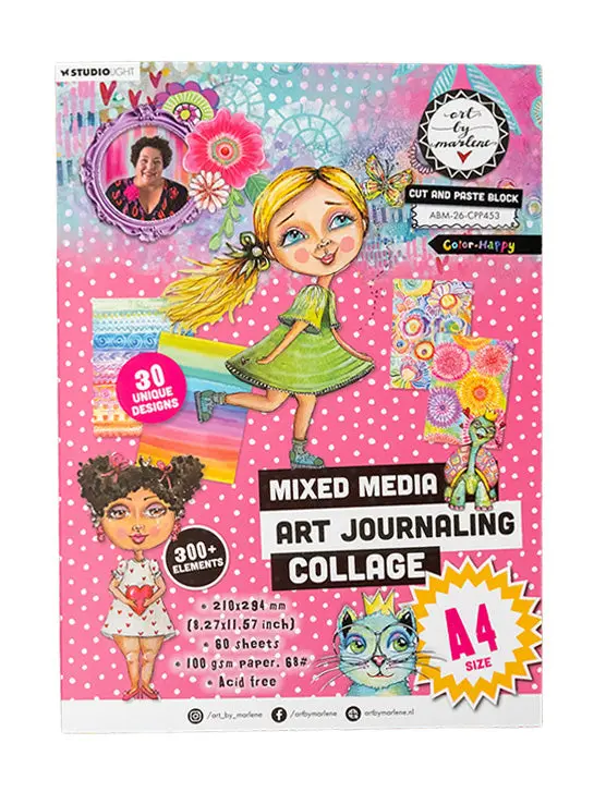 Abm Collage Paper Pad Color-Happy Art By Marlene 60 Sheets 1