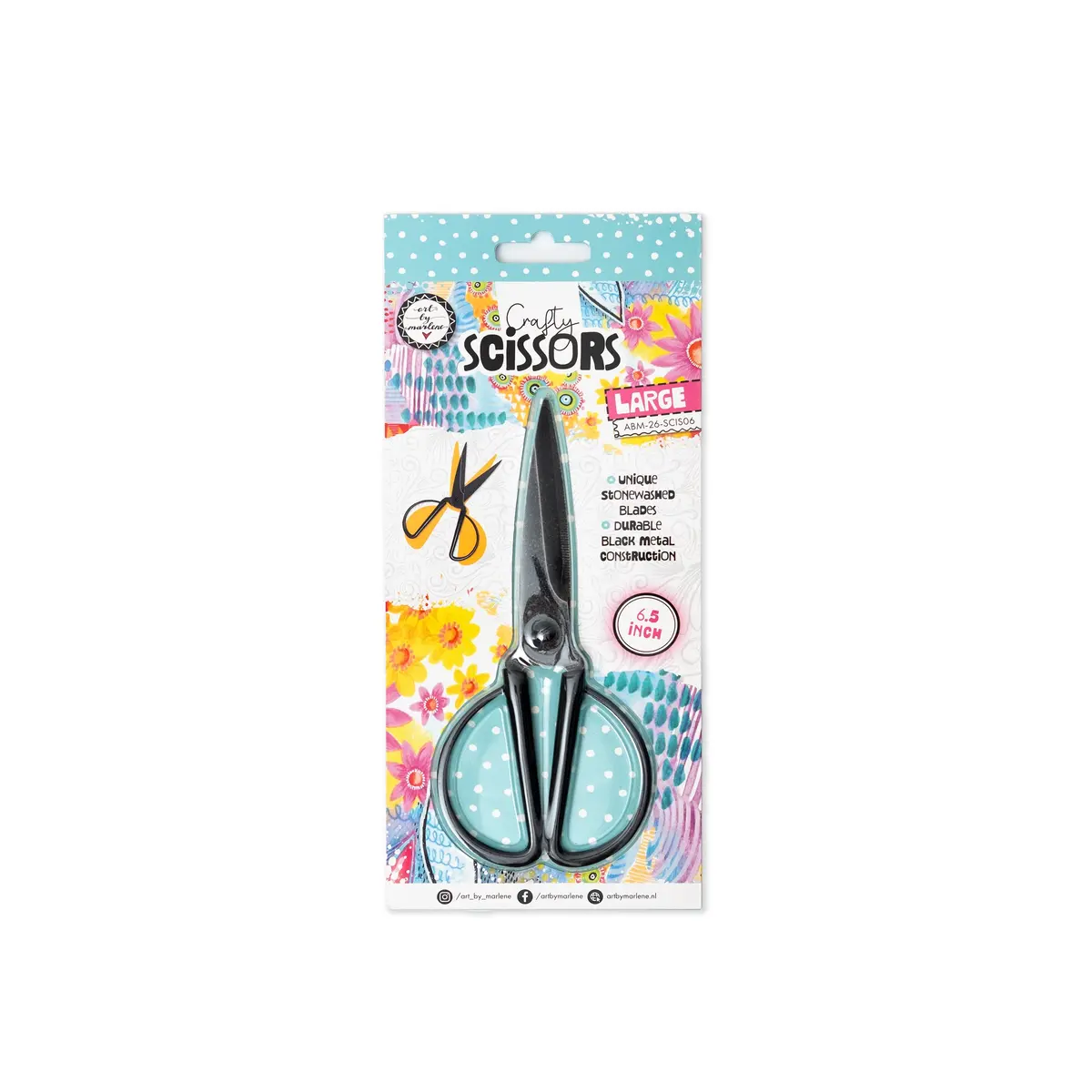 Abm Scissors Stone Washed 6.5 Inch Art By Marlene 1 Piece 1