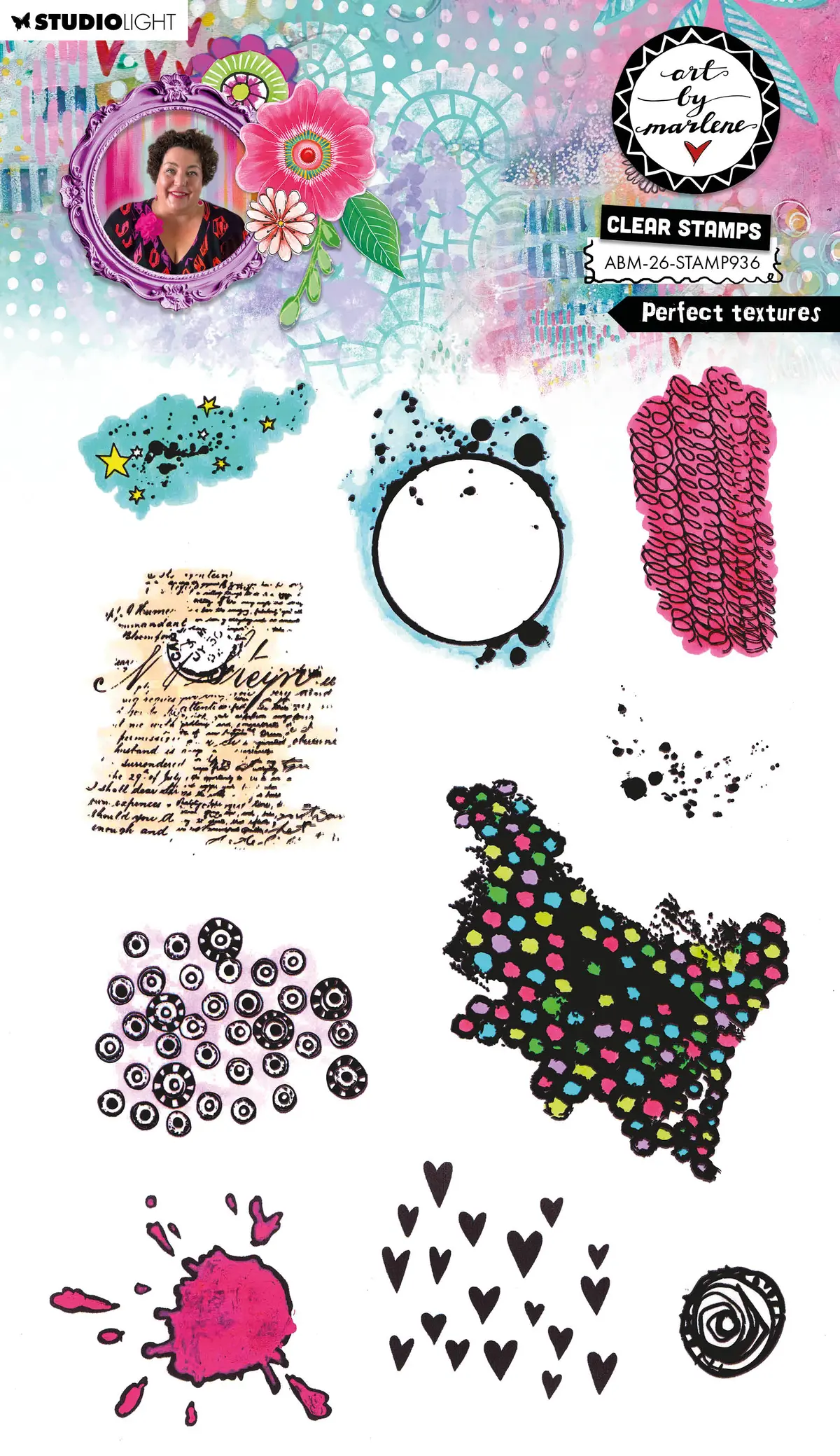 Abm Clear Stamp Perfect Textures Art By Marlene 10 Pieces 1