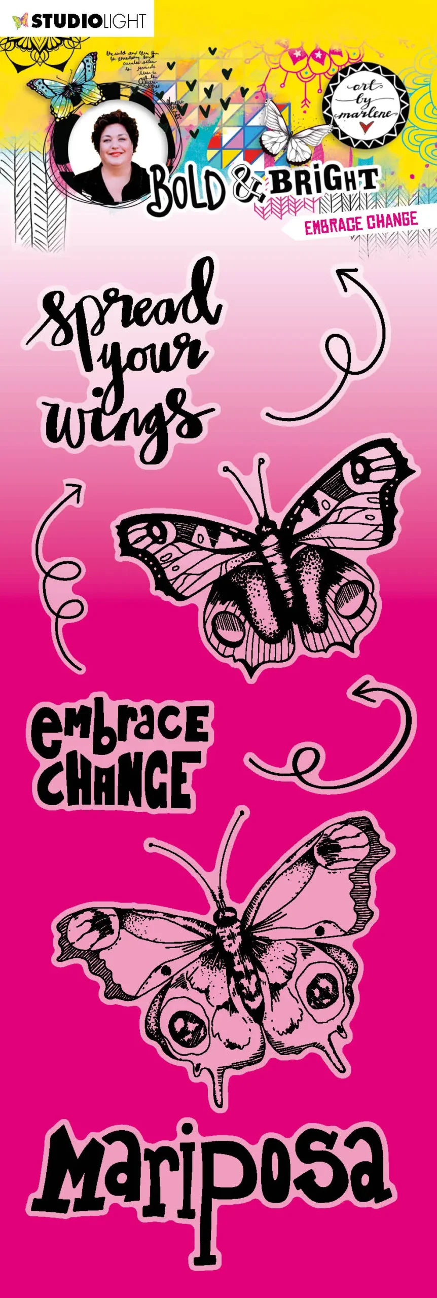 Abm Clear Stamp Embrace Change Bold & Bright 100X240x3mm 1 Pc Nr.123 1