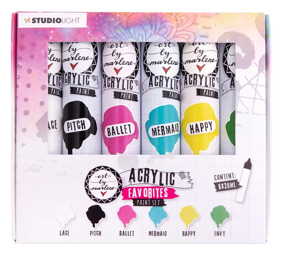 Abm Arcylic Paint Favorites Paintset Essentials 28Ml 6 Pc Nr.101 1