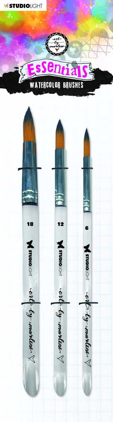 Abm Watercolor Brushes Set Of 3 Essentials 298X80x6mm 3 Pc Nr.04 1