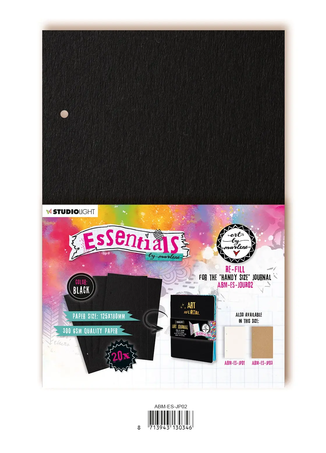 Abm Journal Pages For Abm-Es-Jour02 Black Essentials 125X180x8mm 20 Sh Nr.02 1