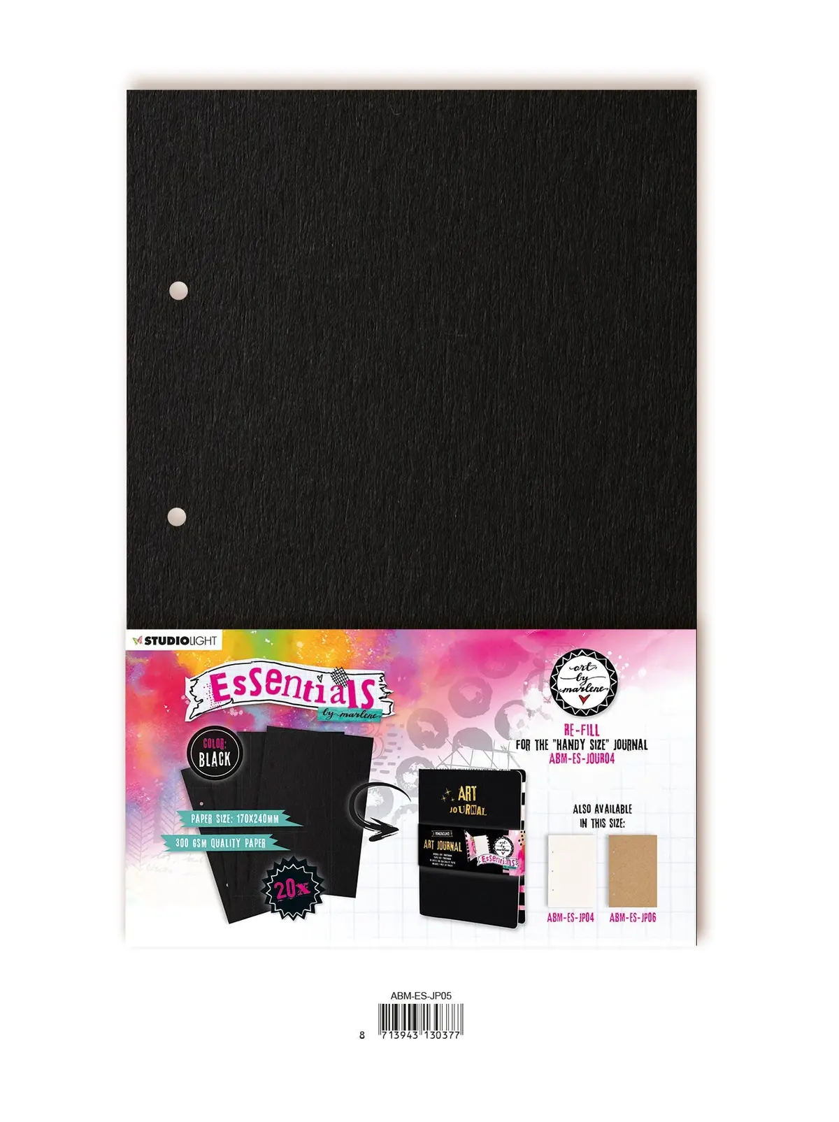 Abm Journal Pages For Abm-Es-Jour04 Black Essentials 170X240x8mm 20 Sh Nr.05 1